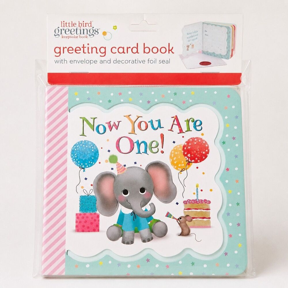 Little Bird Greetings Birthday Card Book Elephant Mouse Stars Foil Envelope